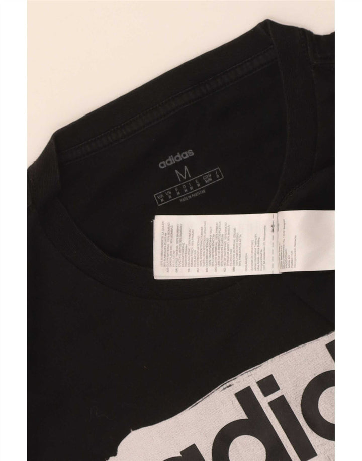 Adidas T-shirt graphique pour homme en coton noir moyen