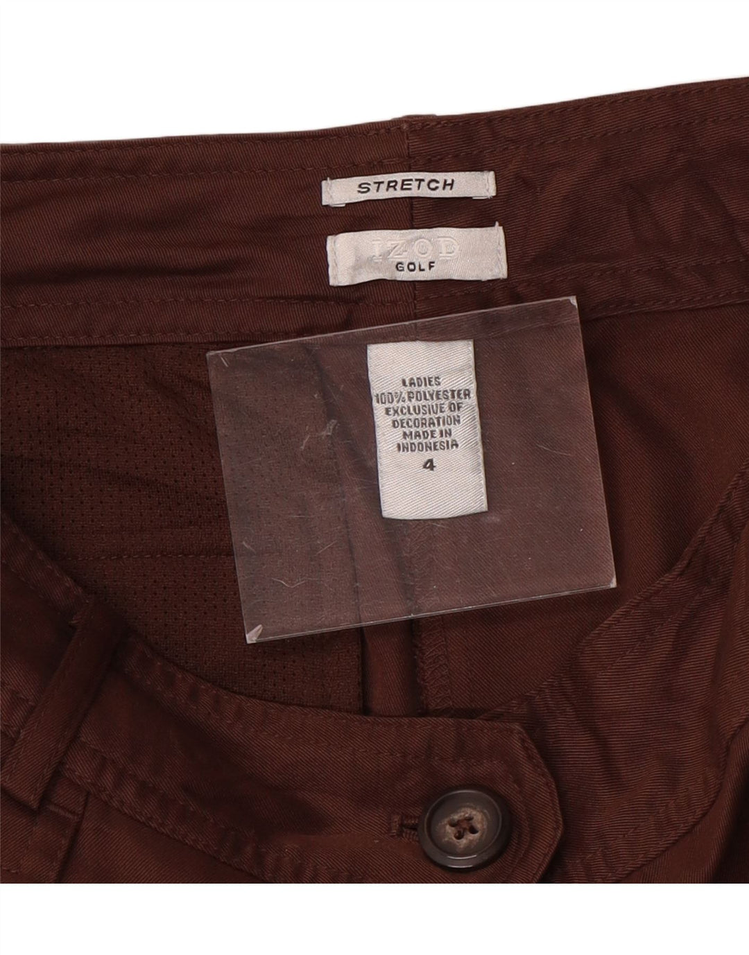 IZOD Pantalon décontracté droit pour femme US 4 Small W30 L31 Marron Polyester
