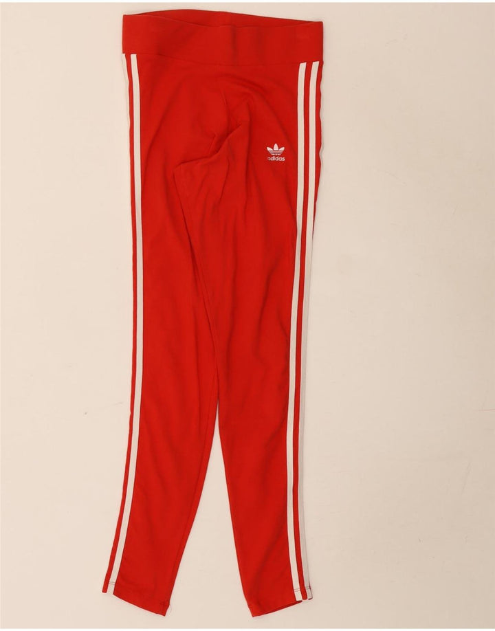Adidas Leggings Femme UK 10 Petit Coton Rouge