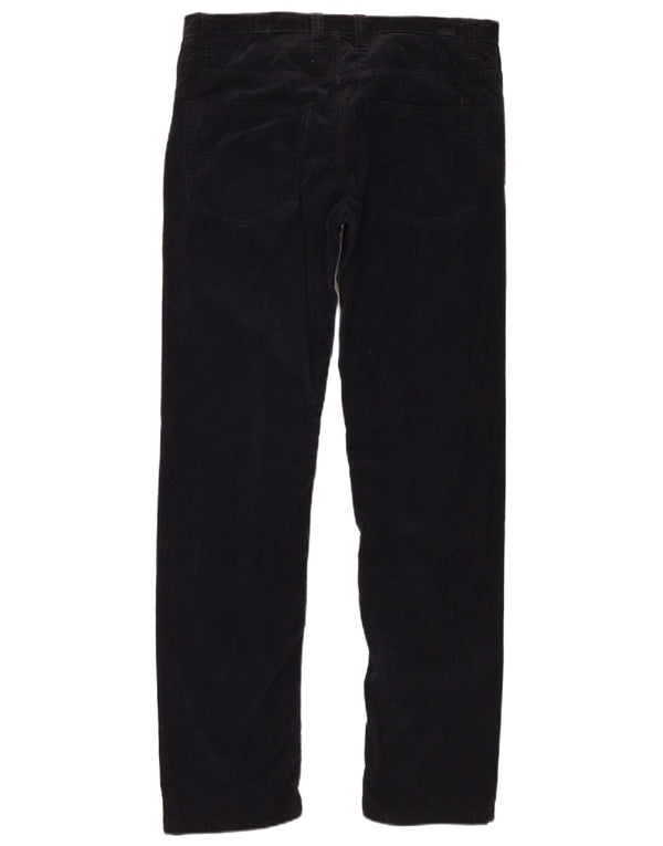 Benetton Pantalon Slim En Velours Côtelé Femme IT 48 XL W34 L31 Coton Noir