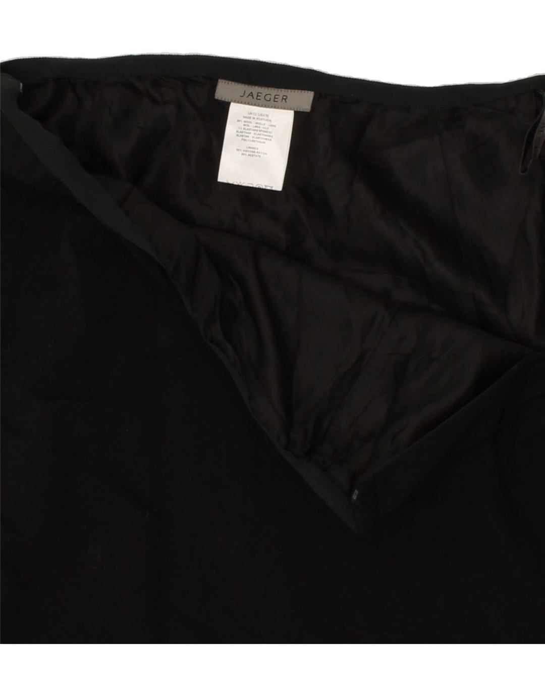 JAEGER Jupe midi femme UK 12 Medium W28 Laine noire