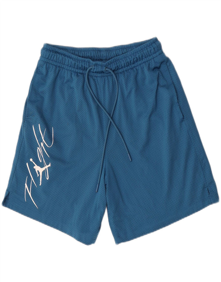 Jordan Short de sport graphique pour hommes, petit, bleu, polyester