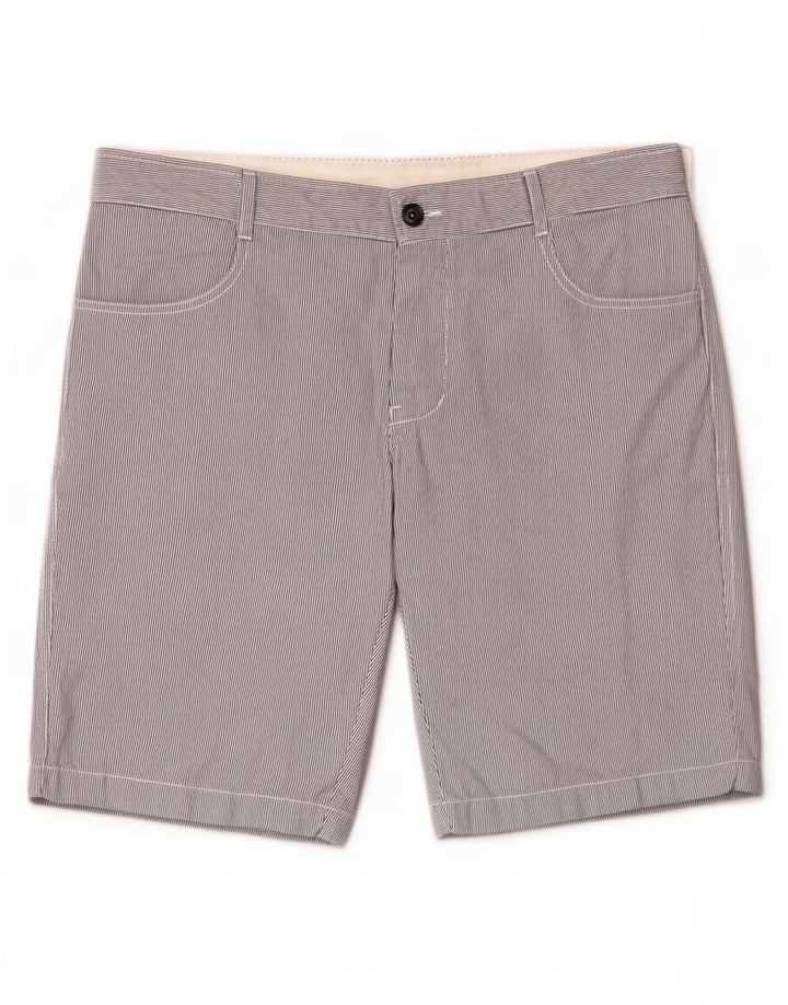 Benetton Short décontracté pour homme IT 48 Medium W38 Bleu rayé