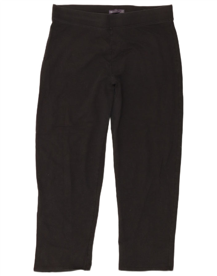 Marks & Spencer Legging court pour femme UK 16 Large Noir Coton