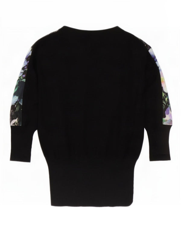 Oasis Chemisier surdimensionné pour femme UK 6 XS Noir Floral Viscose