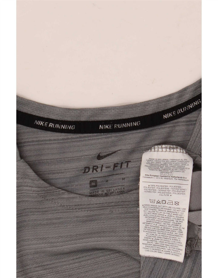 Nike Homme Dri Fit T-Shirt Haut Gris Moyen Rayé Polyester