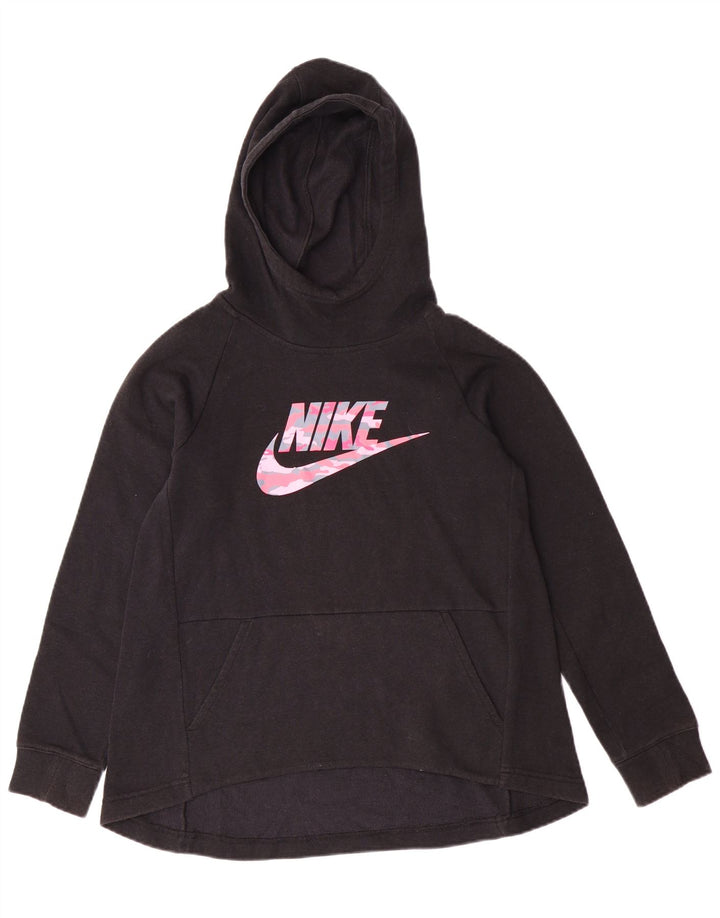 NIKE Pull à capuche graphique fille 10-11 ans Coton noir moyen