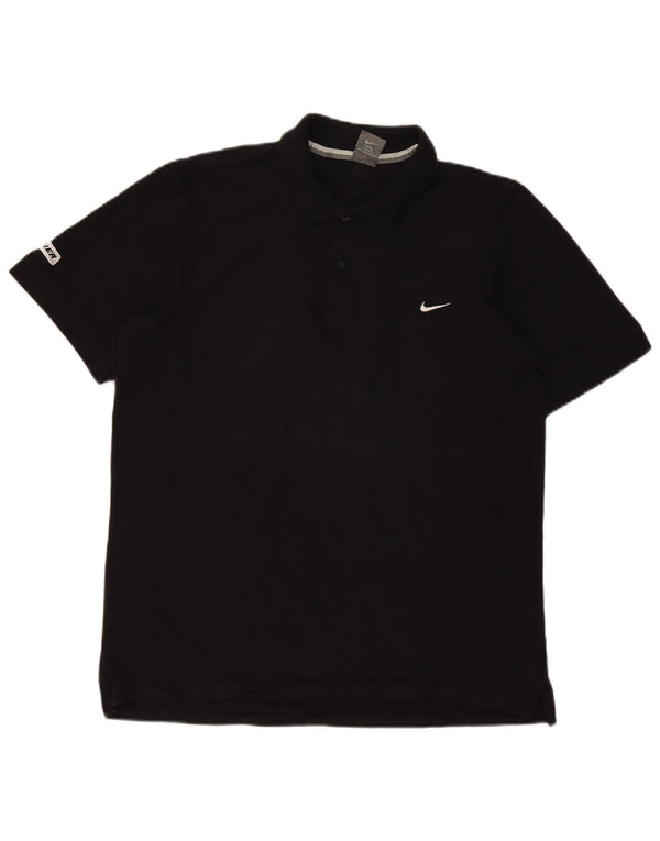 Nike Polo graphique pour homme UK 42/44 Large Noir Coton