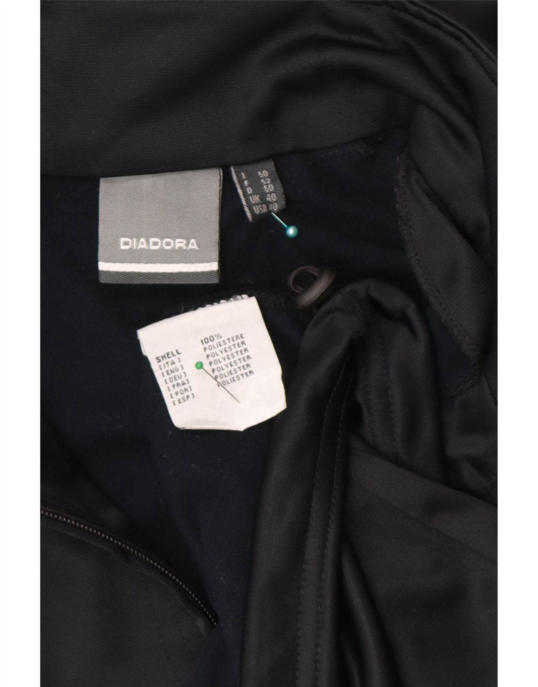 Diadora Veste de survêtement pour homme UK 40 Medium Noir Polyester