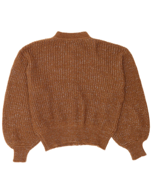 Neri Cardigan Femme Pull IT 46 Grand Marron Floral Mohair