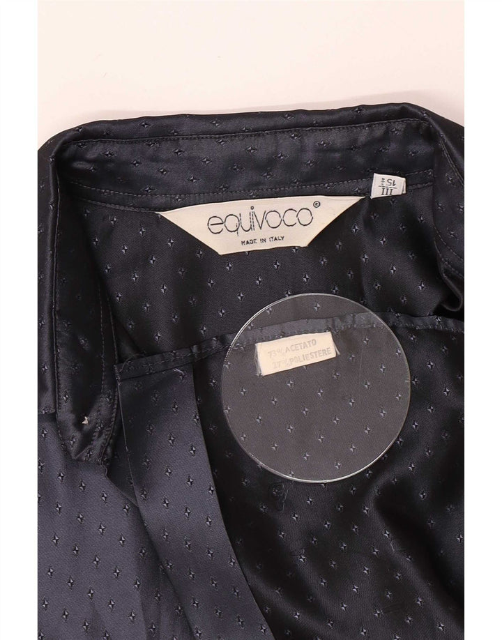 Equivoco Chemise Homme Taille 15 3/4 Acétate tacheté bleu marine moyen