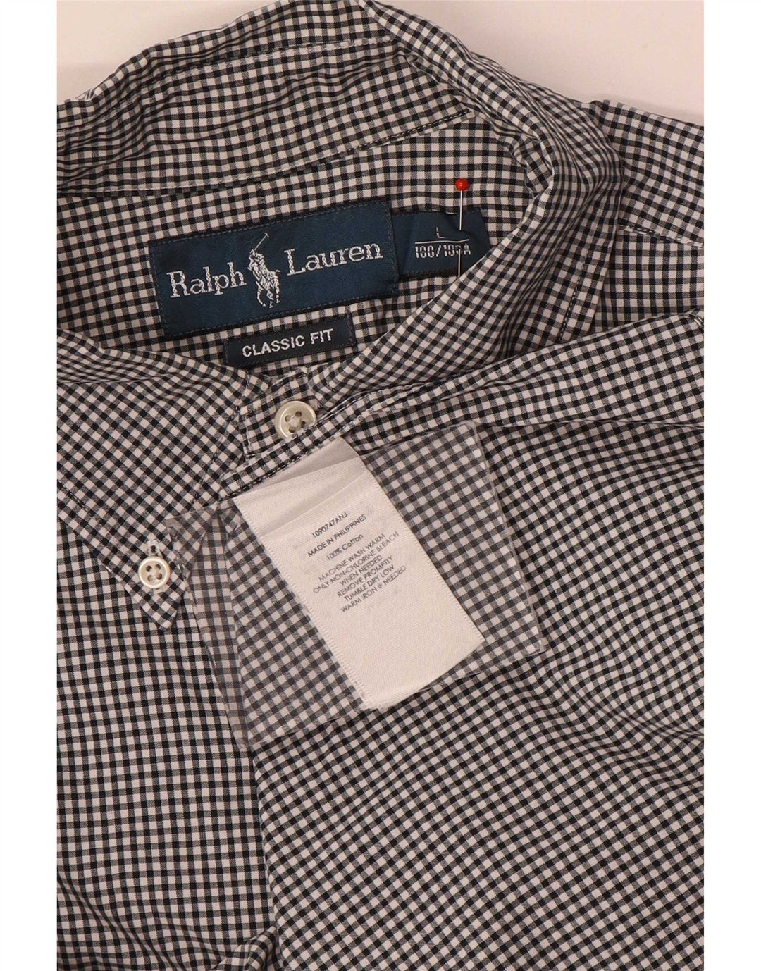 Ralph Lauren Chemise coupe classique pour homme en coton vichy noir grand