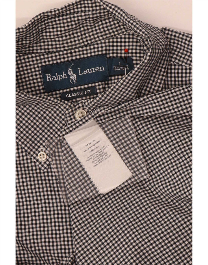 Ralph Lauren Chemise coupe classique pour homme en coton vichy noir grand