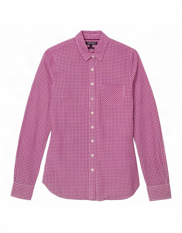 Tommy Hilfiger Chemise ajustée pour femme US 6 en coton vichy violet moyen
