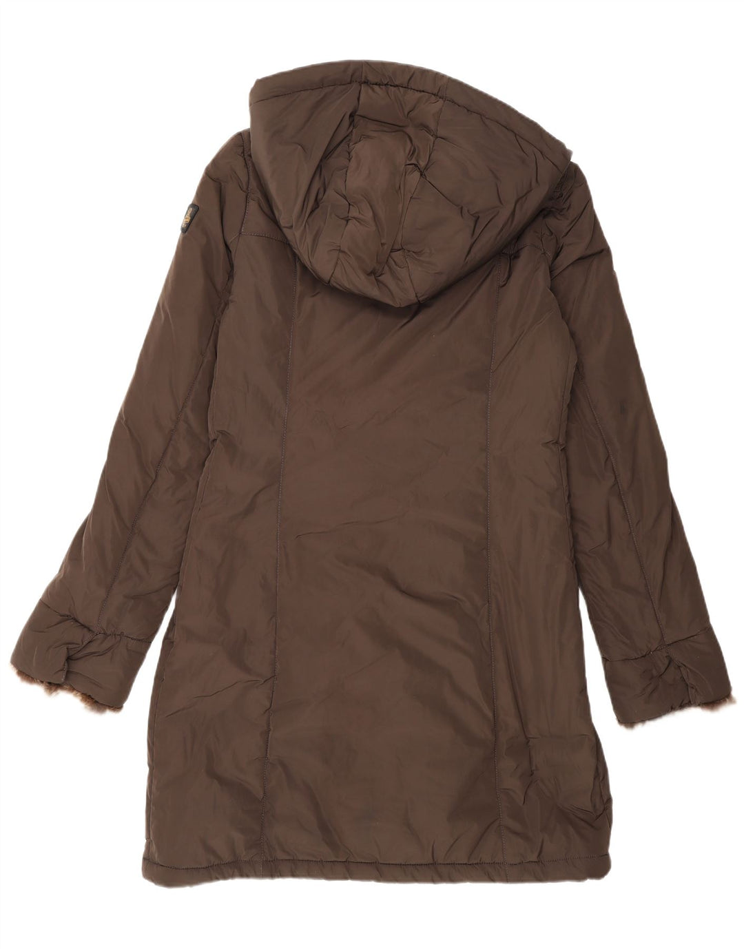 Refrigiwear Manteau rembourré à capuche pour femme IT 46 Large Marron Polyester