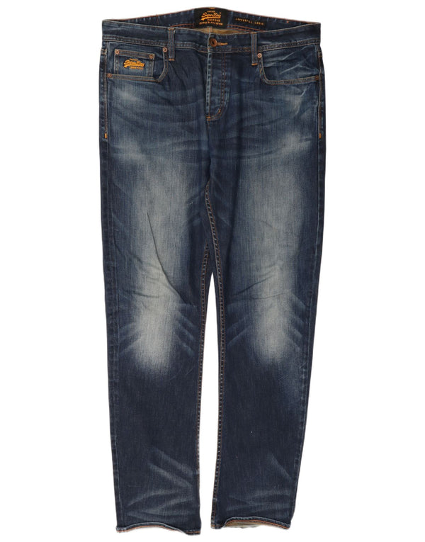 Superdry Jean Loose Copperfill Homme W36 L34 Bleu Marine Coton