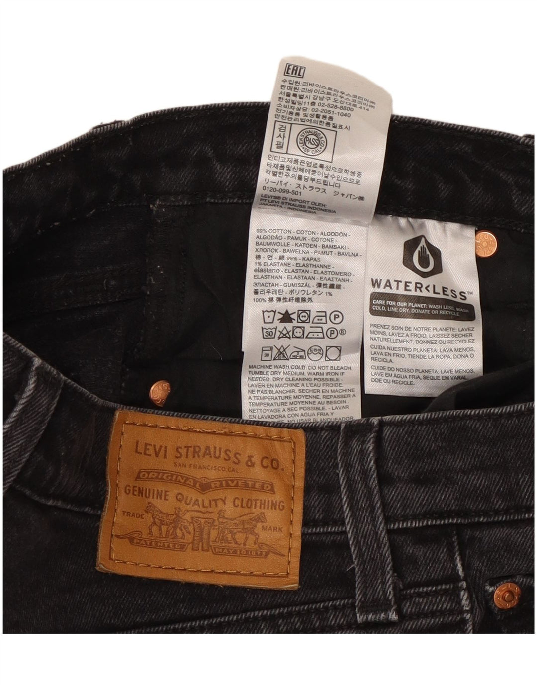 Levi's Short en Jean W29 Femme Noir Moyen Coton