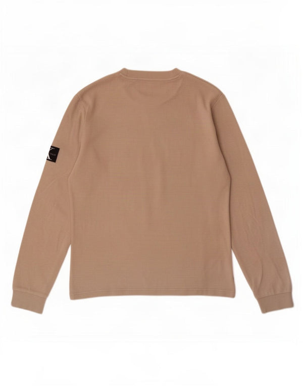 Calvin Klein Jeans Mens Top Long Sleeve 2XL Beige Cotton