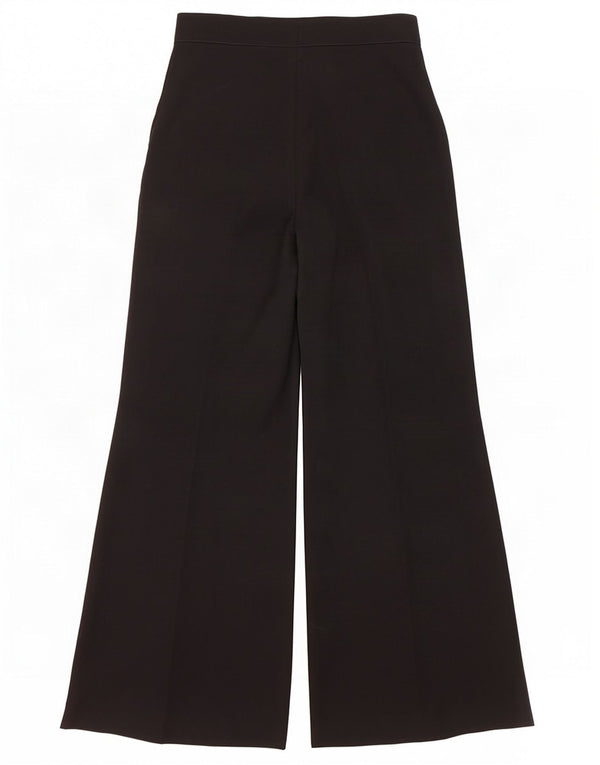 Pantalon de costume jambe large femme vintage W26 L27 laine noire