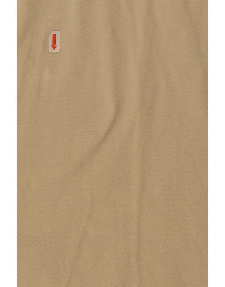 vintage Mens Manches Courtes Militaire Pull Chemise Grand Beige