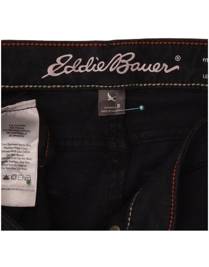 Eddie Bauer Jean slim légèrement courbé pour femme US 8 Medium W30 L32 Noir