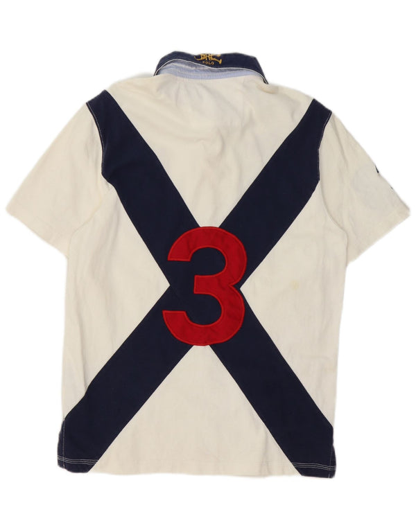 Polo Ralph Lauren Polo de rugby graphique pour homme Small Blanc Colorblock