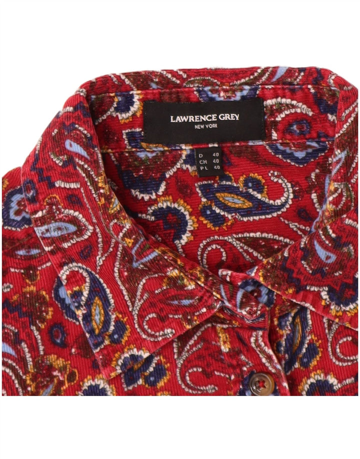 LAWRENCE GRAY Chemise en velours côtelé pour femme EU 40 Coton Paisley Rouge Moyen