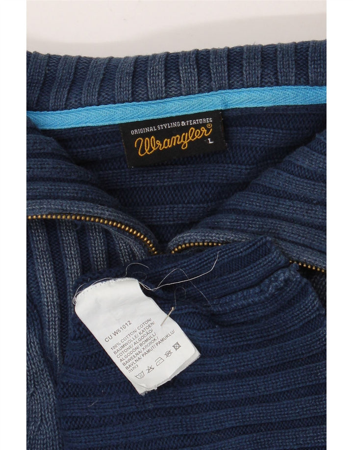 Wrangler Pull col zippé pour homme en coton bleu marine Taille L