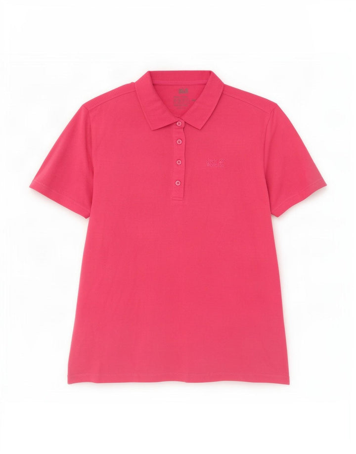 Jack Wolfskin Polo Femme UK 18 XL Rose Polyester