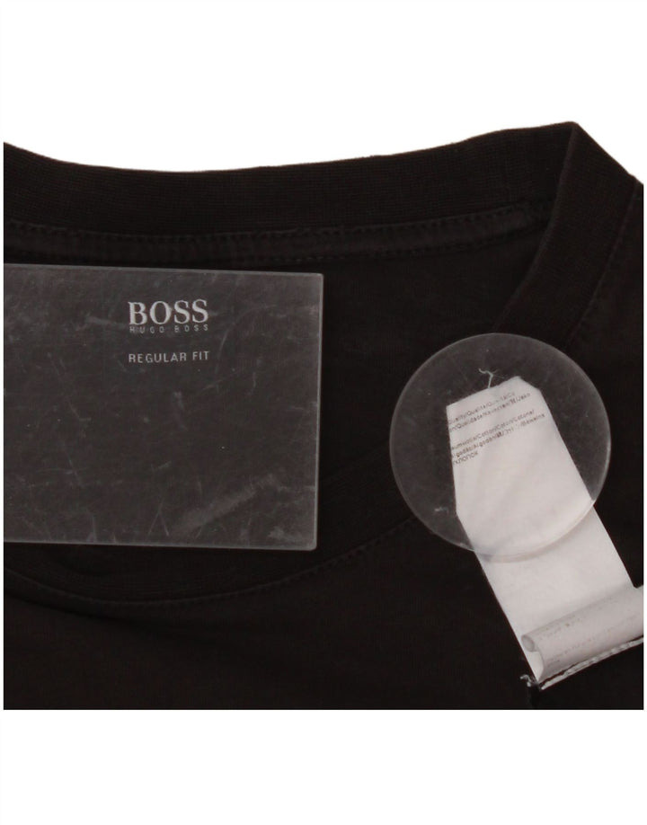 HUGO BOSS Mens Regular Fit T-Shirt Top Medium Black Cotton