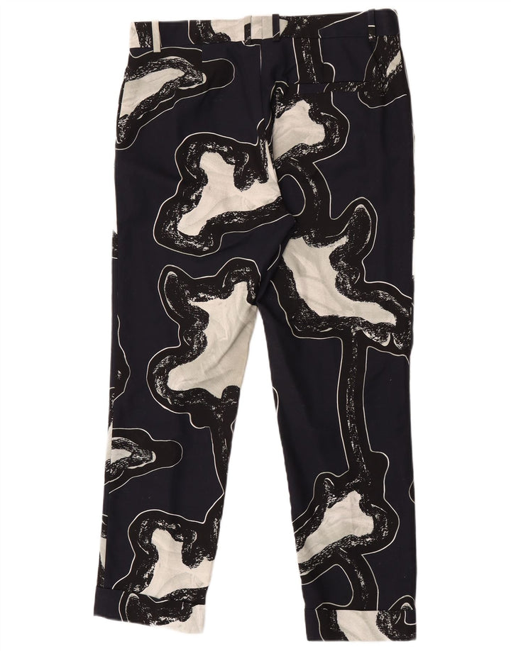 Cos Pantalon Chino à Motif Abstrait pour Femme EU 40 Medium W34 L28 Bleu Marine