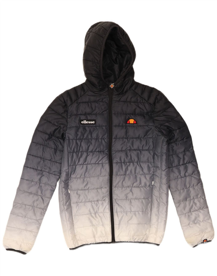 ELLESSE Veste matelassée à capuche pour homme UK 34 XS Bleu marine Colorblock Polyester