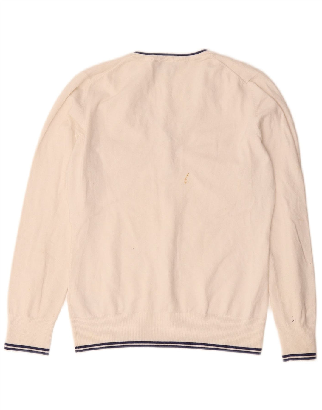Ellesse Pull col V pour femme UK 12 en coton blanc moyen