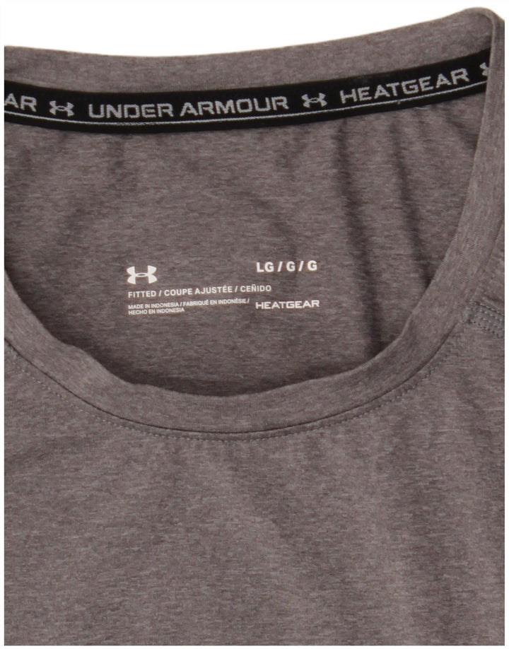 Under Armour T-Shirt ajusté pour hommes, grand, gris moucheté
