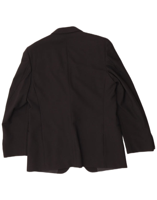 San Remo Veste Blazer 1 Bouton Homme IT 54 2XL Noir Laine Vierge Classique