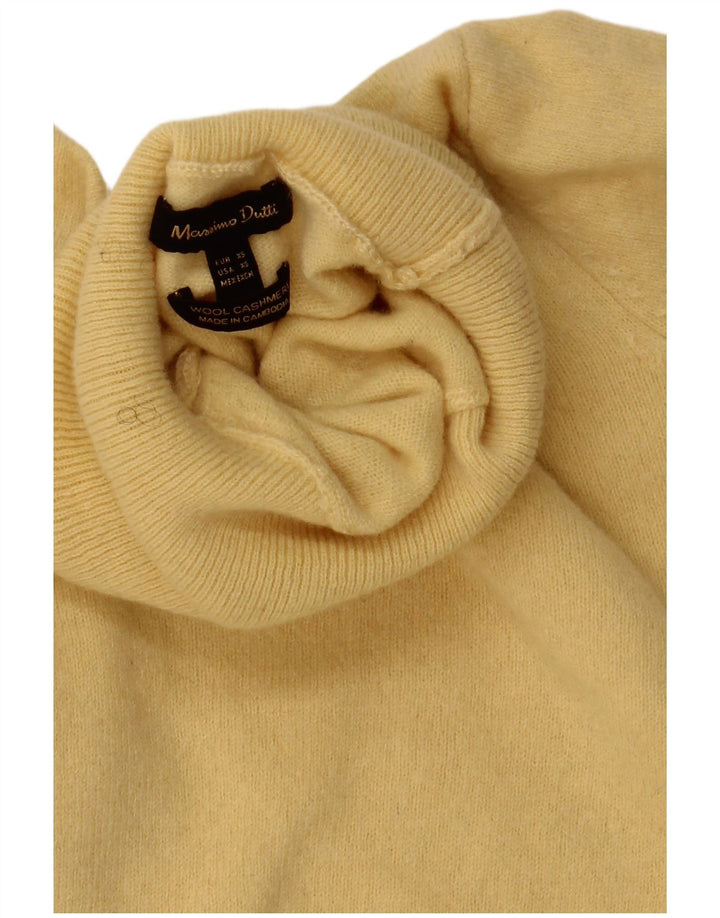 Massimo Dutti Pull col roulé pour femme UK 6 XS Jaune Laine