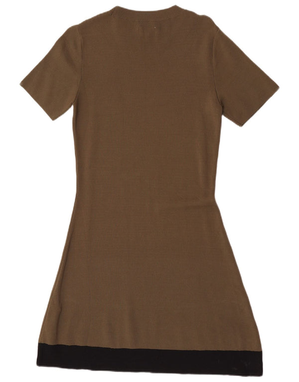 Jack Wills Robe pull à manches courtes pour femme UK 42 Kaki moyen Colourblock