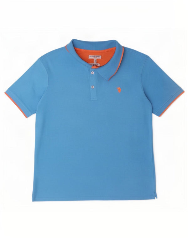 U.S. Polo Assn. Mens Polo Shirt 3XL Blue Cotton