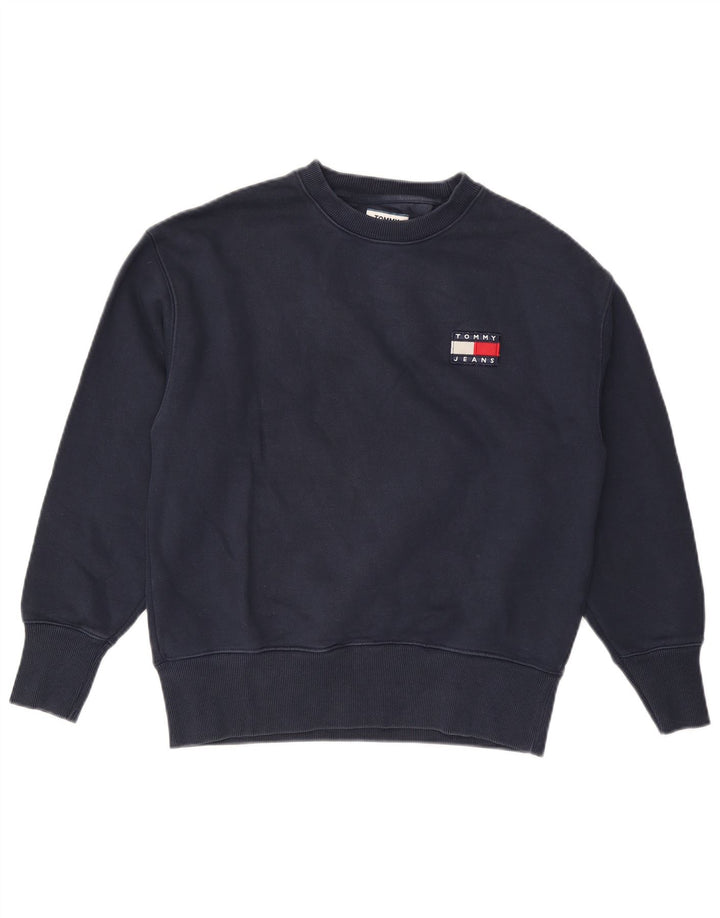 Tommy Hilfiger Sweat-shirt pour homme en coton bleu marine Small