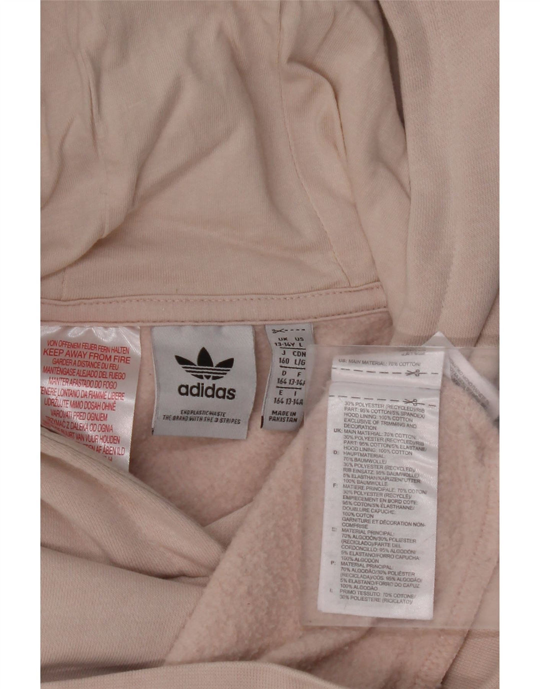 ADIDAS Pull à capuche graphique fille 13-14 ans Rose Coton
