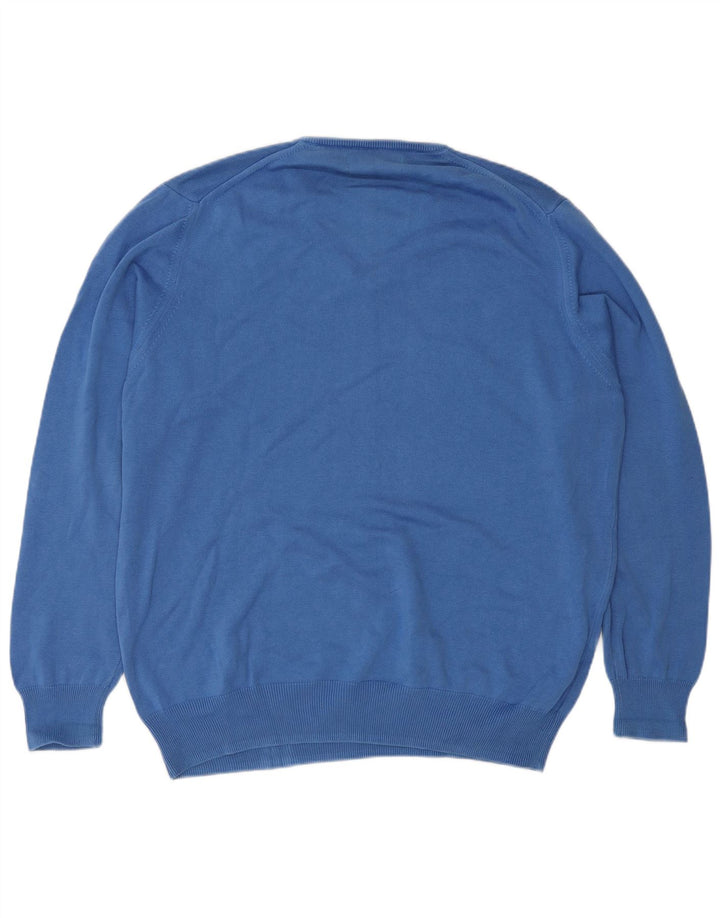 Zara Pull col V pour hommes, grand, bleu
