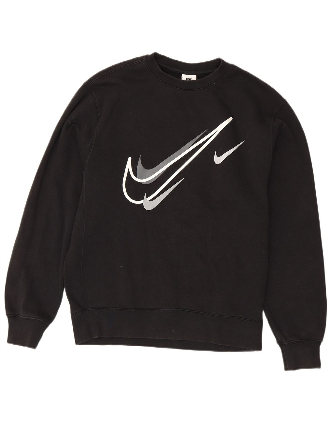 NIKE Sweat-shirt graphique pour hommes Petit coton noir