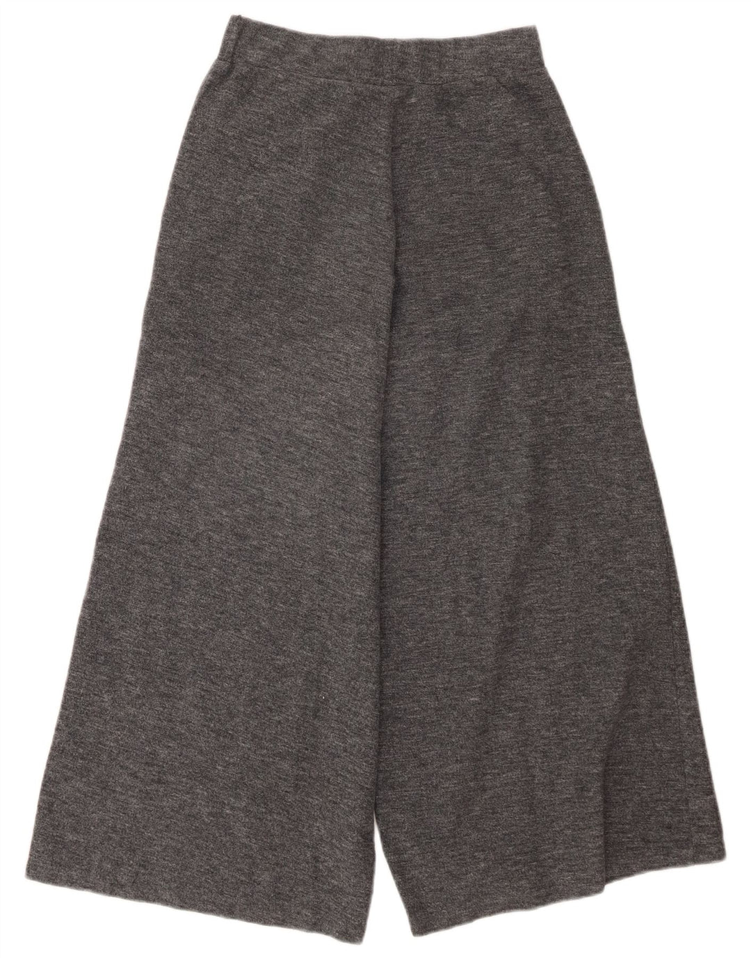 Zara Pantalon court à jambe large pour femme Petit W26 L24 Gris Polyester