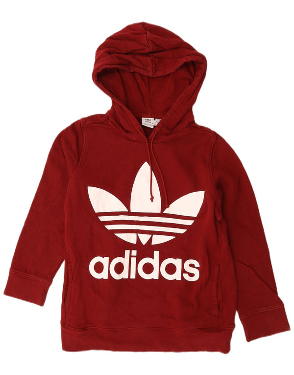 Adidas Pull à capuche graphique pour femme UK 14 Grand coton rouge