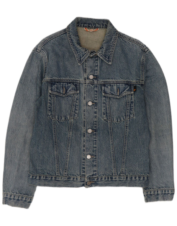 veste en denim homme vintage UK 36 Petit coton bleu