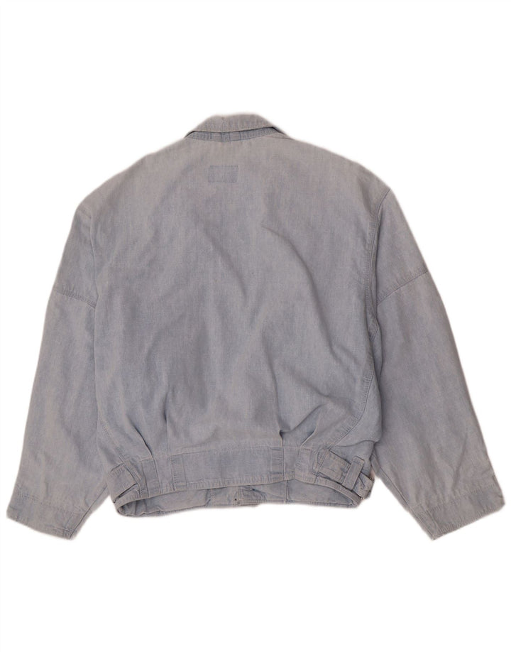 vintage Mens Bomber Denim Jacket UK 36 Petit Bleu