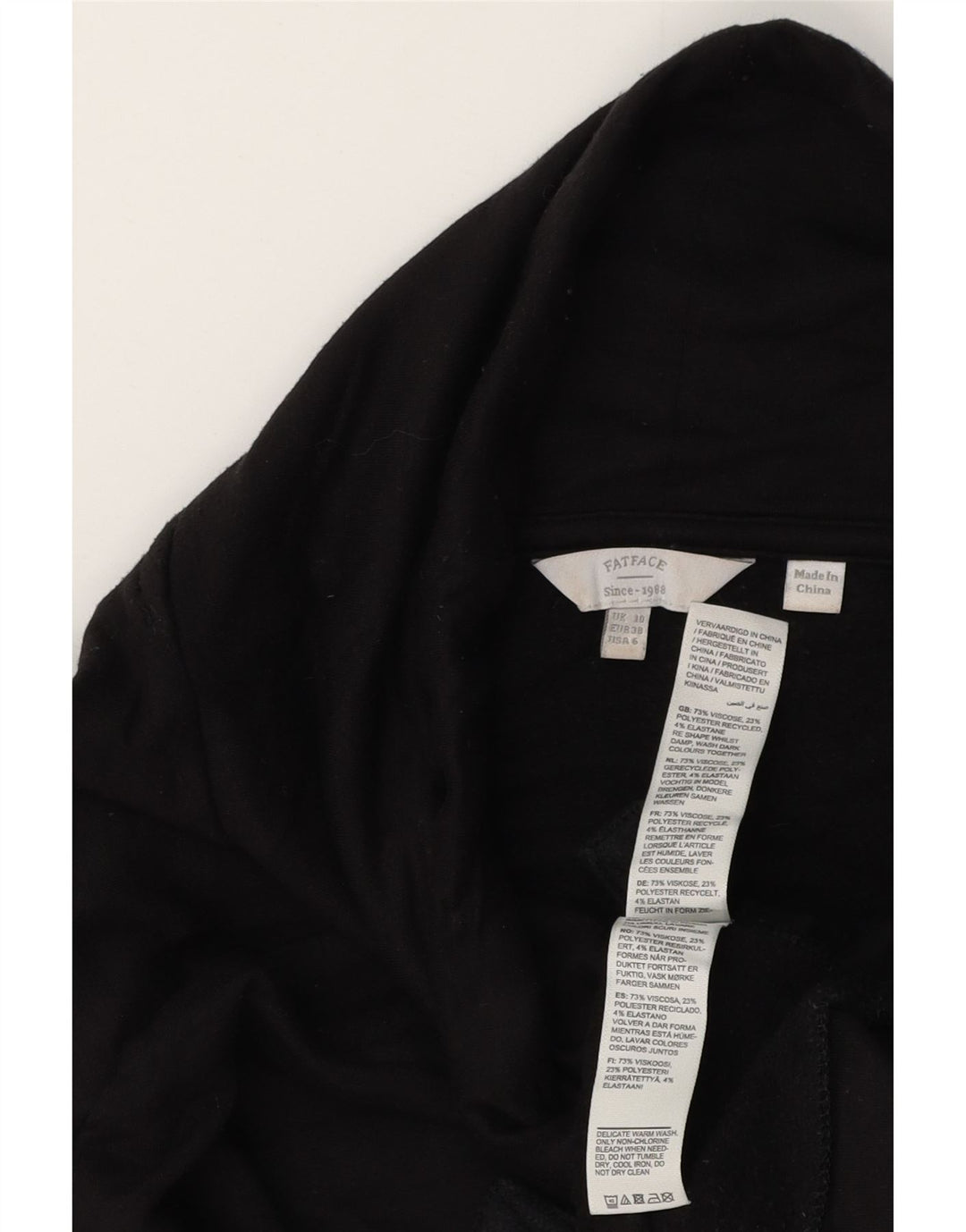 Fat Face Sweat-shirt surdimensionné à col roulé pour femme UK 10 Petit Noir