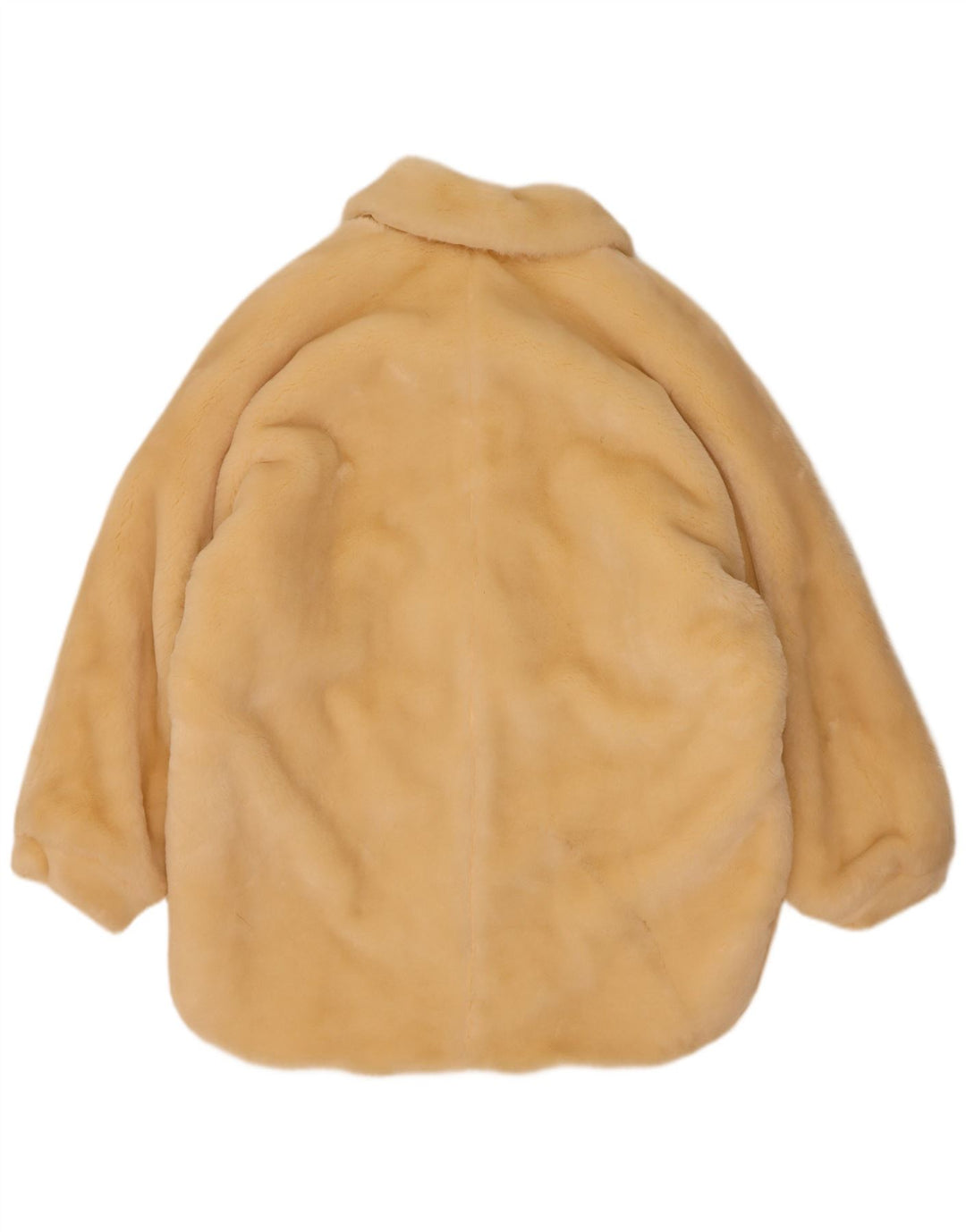 vintage Femmes Oversize Fausse Fourrure Pardessus EU 40 Moyen Beige Modacryl