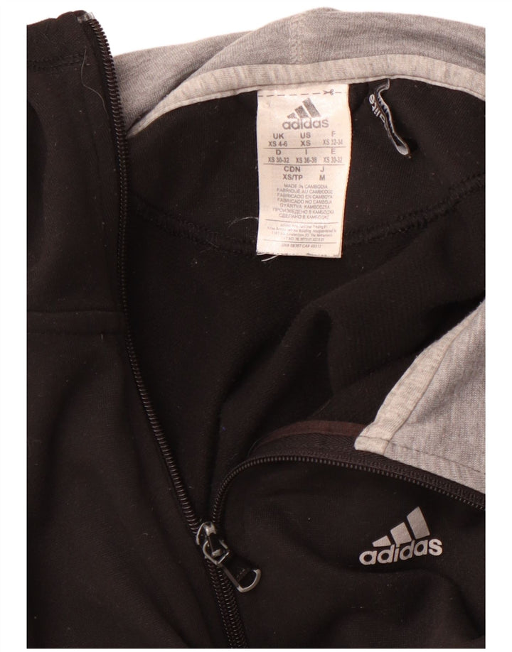 ADIDAS Pull à capuche zippé Climalite pour femme UK 4/6 XS Noir Polyester