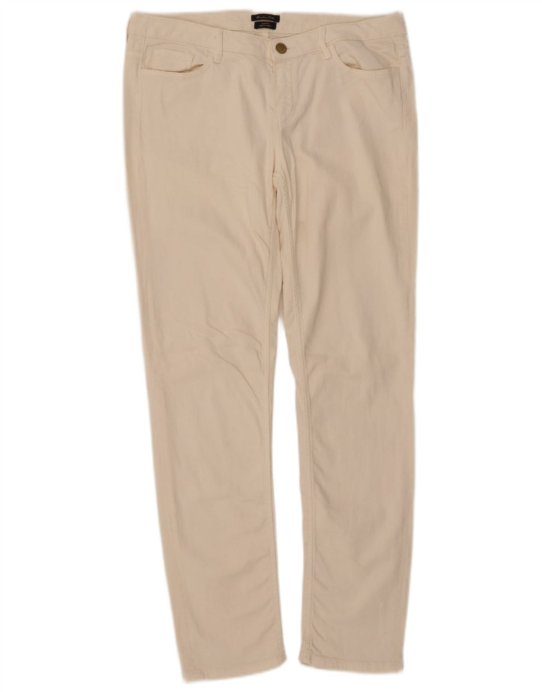 Massimo Dutti Jean slim pour femme EU 42 Large W32 L30 Coton blanc cassé
